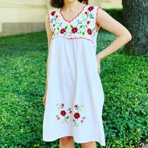 Authentic Handmade Embroidered Puebla Dress